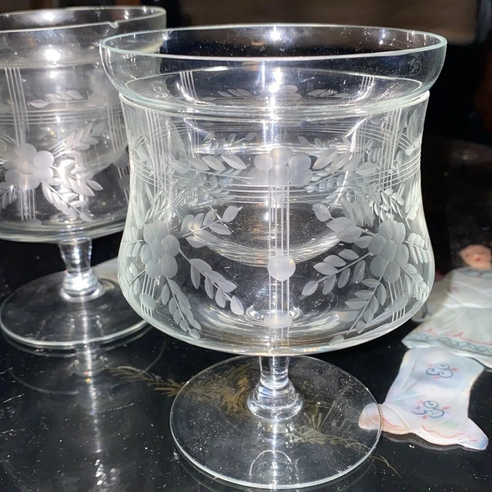 Vintage shrimp cocktail crystal cups set of 4